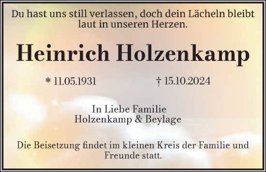 Anzeige von Heinrich Holzenkamp von OM-Medien