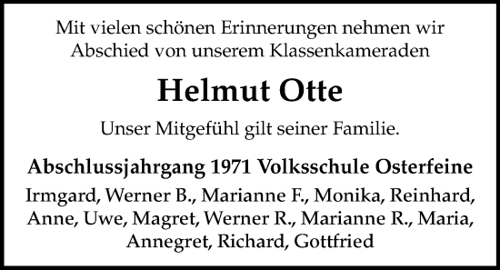 Anzeige von Helmut Otte von OM-Medien