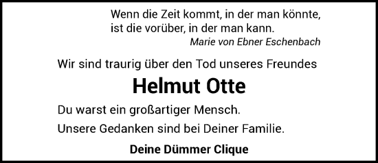 Anzeige von Helmut Otte von OM-Medien