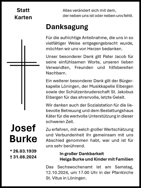 Anzeige von Josef Burke von OM-Medien