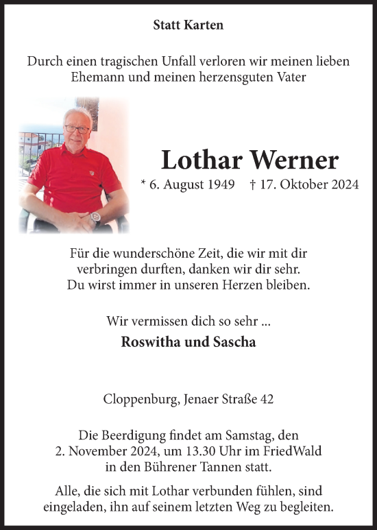 Anzeige von Lothar Werner von OM-Medien