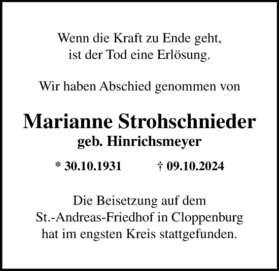 Anzeige von Marianne Strohschnieder von OM-Medien