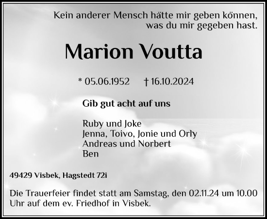 Anzeige von Marion Voutta von OM-Medien