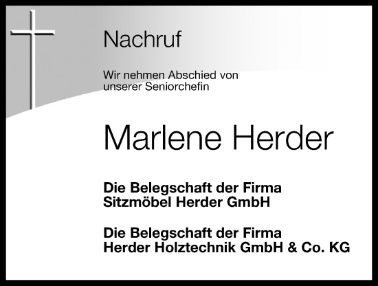 Anzeige von Marlene Herder von OM-Medien