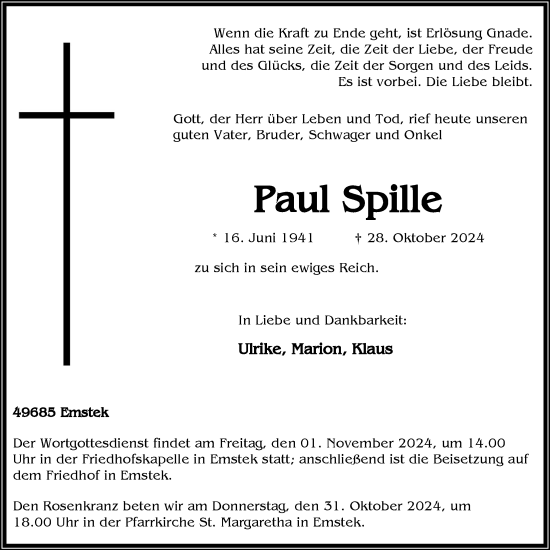 Anzeige von Paul Spille von OM-Medien