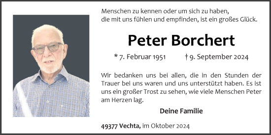 Anzeige von Peter Borchert von OM-Medien