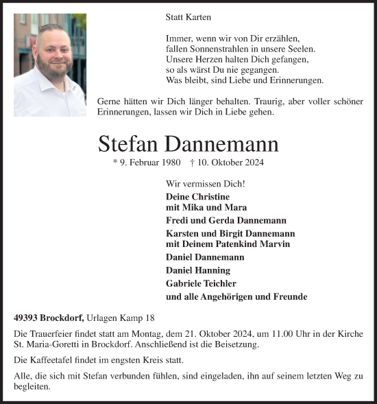 Anzeige von Stefan Dannemann von OM-Medien