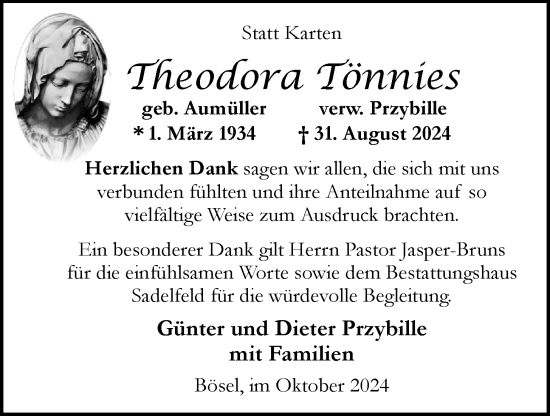 Anzeige von Theodora Tönnies von OM-Medien