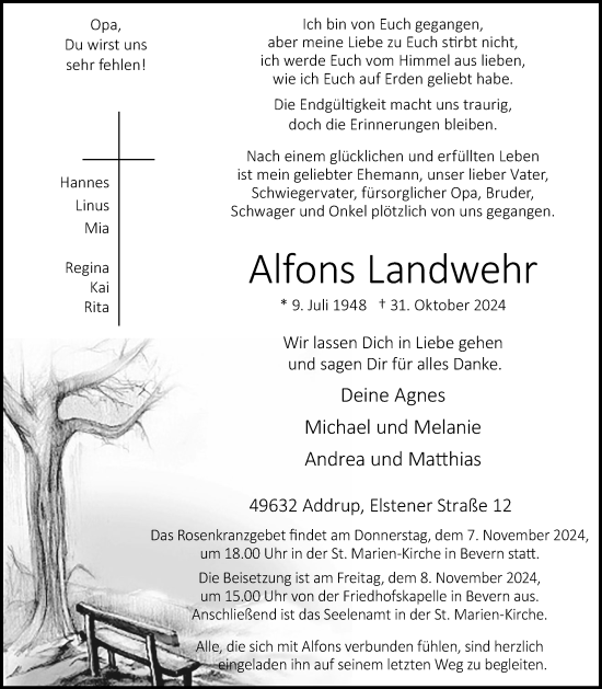 Anzeige von Alfons Landwehr von OM-Medien