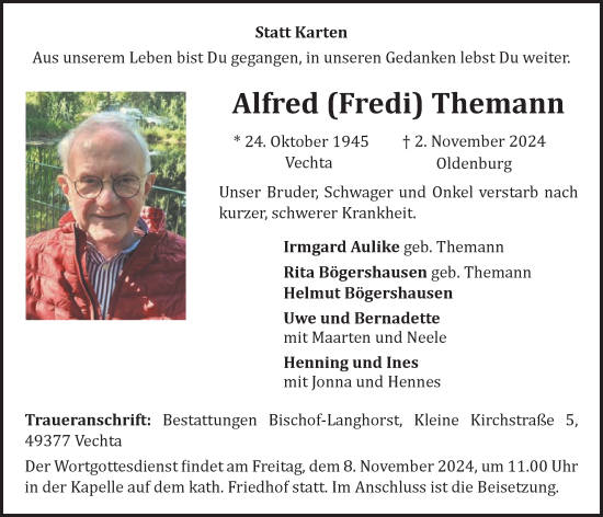 Anzeige von Alfred Themann von OM-Medien