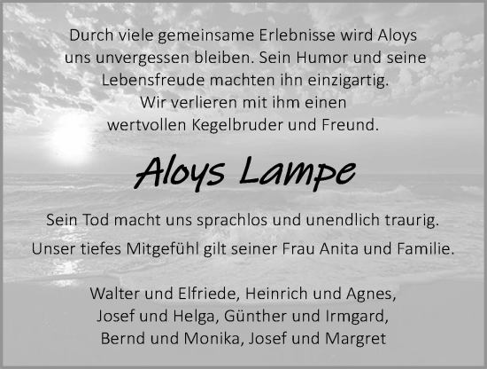 Anzeige von Aloys Lampe von OM-Medien