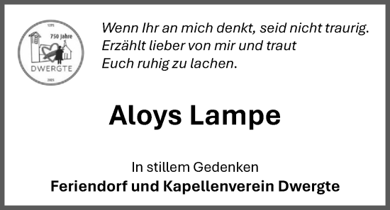 Anzeige von Aloys Lampe von OM-Medien