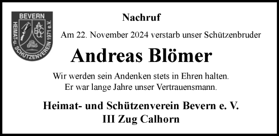 Anzeige von Andreas Blömer von OM-Medien