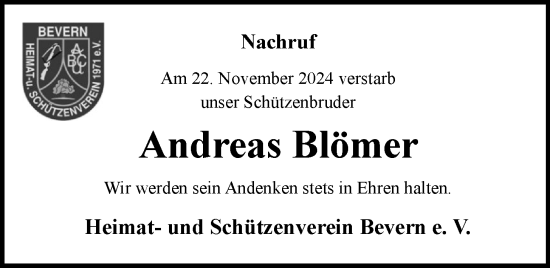 Anzeige von Andreas Blömer von OM-Medien