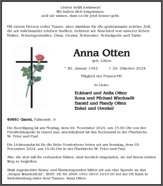 Anzeige von Anna Otten von OM-Medien