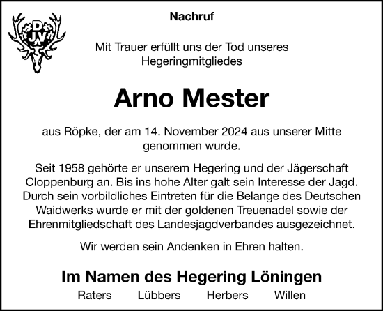 Anzeige von Arno Mester von OM-Medien