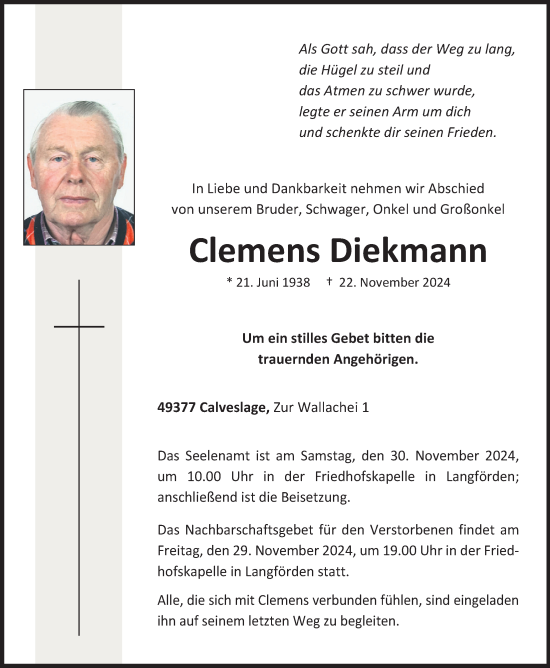 Anzeige von Clemens Diekmann von OM-Medien