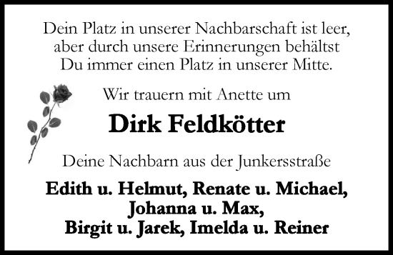 Anzeige von Dirk Feldkötter von OM-Medien