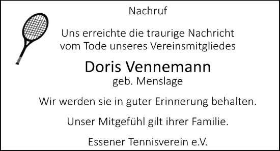 Anzeige von Doris Vennemann von OM-Medien