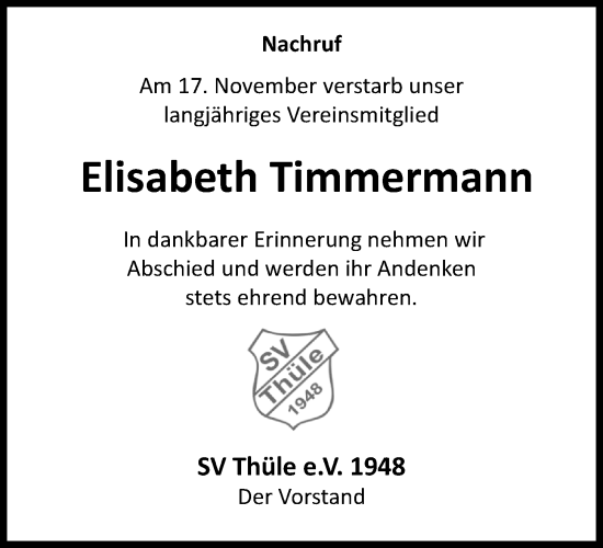 Anzeige von Elisabeth Timmermann von OM-Medien