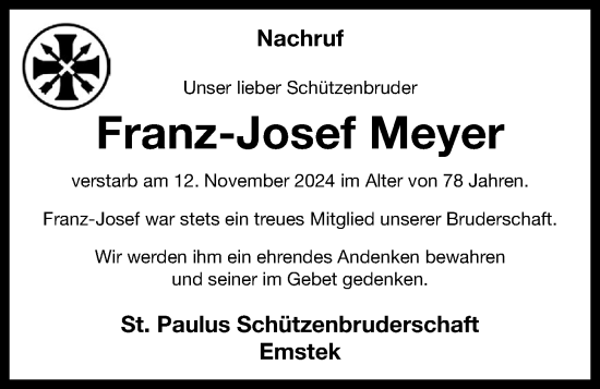 Anzeige von Franz-Josef Meyer von OM-Medien