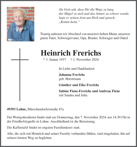 Anzeige von Heinrich Frerichs von OM-Medien