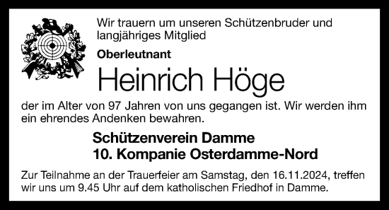 Anzeige von Heinrich Höge von OM-Medien