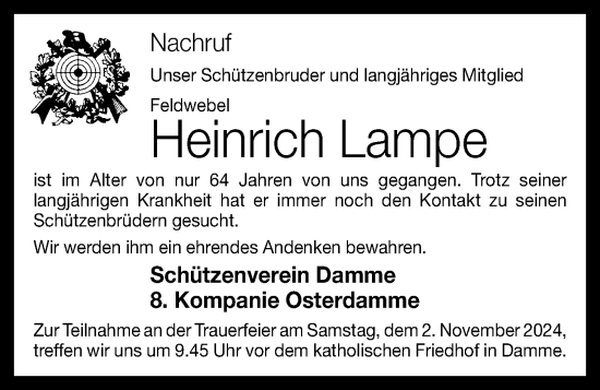 Anzeige von Heinrich Lampe von OM-Medien