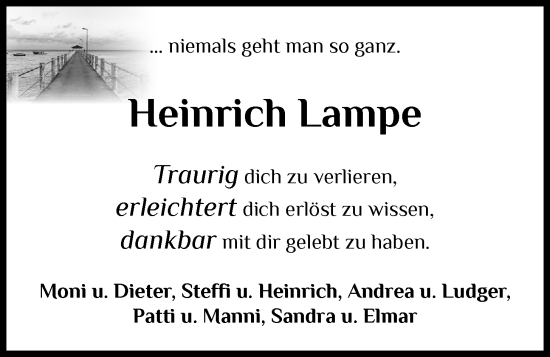 Anzeige von Heinrich Lampe von OM-Medien