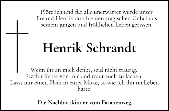 Anzeige von Henrik Schrandt von OM-Medien