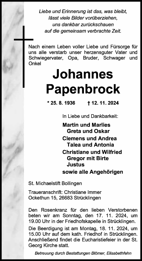 Anzeige von Johannes Papenbrock von OM-Medien