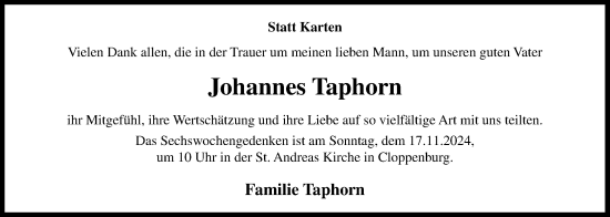 Anzeige von Johannes Taphorn von OM-Medien