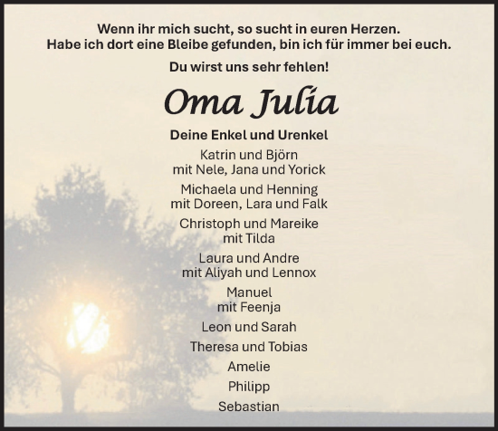 Anzeige von Julia  von OM-Medien