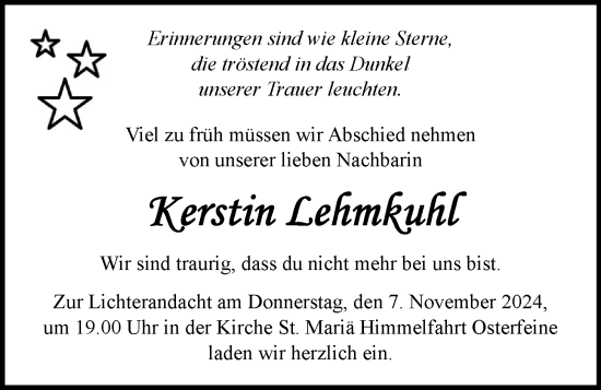 Anzeige von Kerstin Lehmkuhl von OM-Medien