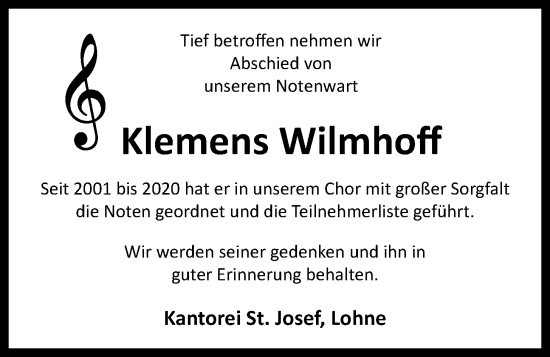 Anzeige von Klemens Wilmhoff von OM-Medien