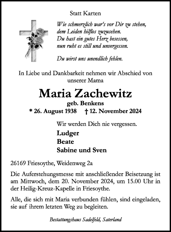 Anzeige von Maria Zachewitz von OM-Medien