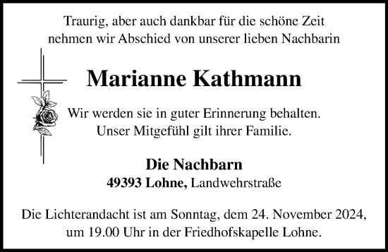 Anzeige von Marianne Kathmann von OM-Medien