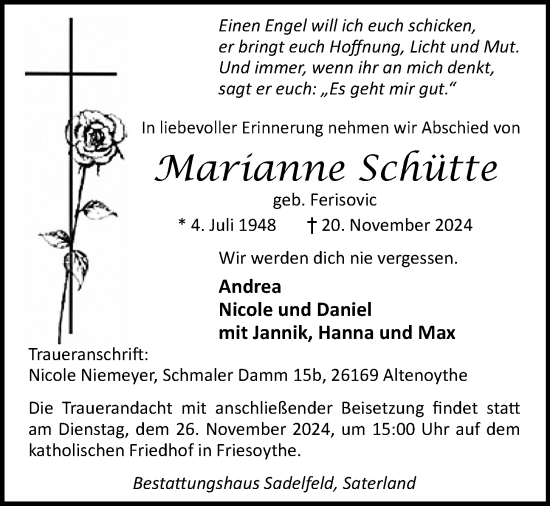 Anzeige von Marianne Schütte von OM-Medien