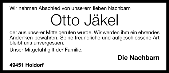 Anzeige von Otto Jäkel von OM-Medien