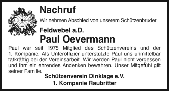 Anzeige von Paul Oevermann von OM-Medien