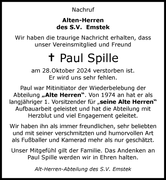 Anzeige von Paul Spille von OM-Medien