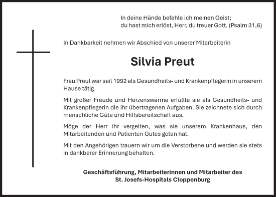 Anzeige von Silvia Preut von OM-Medien