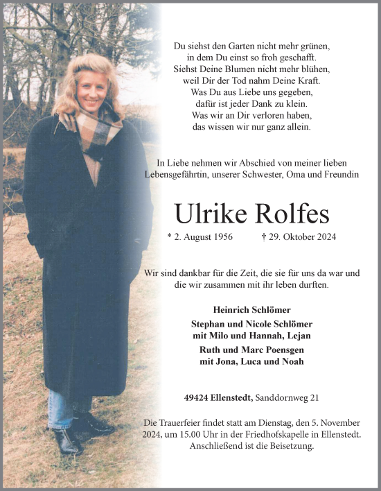 Anzeige von Ulrike Rolfes von OM-Medien