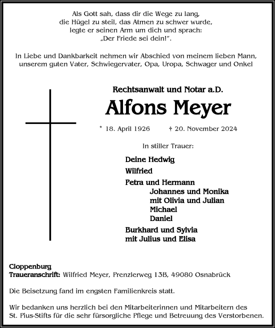 Anzeige von Alfons Meyer von OM-Medien