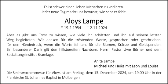 Anzeige von Aloys Lampe von OM-Medien