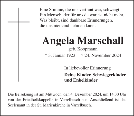 Anzeige von Angela Marschall von OM-Medien