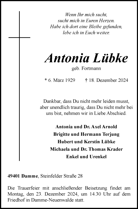 Anzeige von Antonia Lübke von OM-Medien