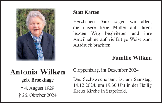 Anzeige von Antonia Wilken von OM-Medien