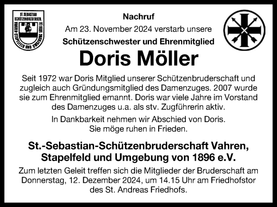 Anzeige von Doris Möller von OM-Medien