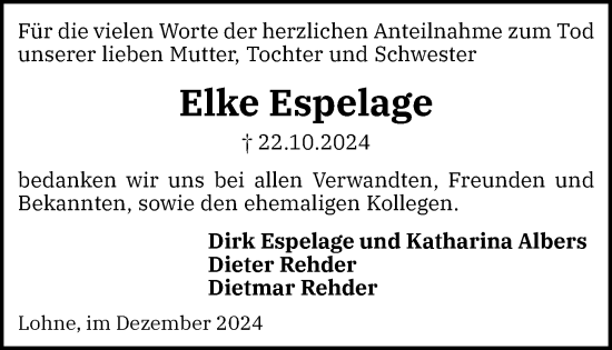 Anzeige von Elke Espelage von OM-Medien